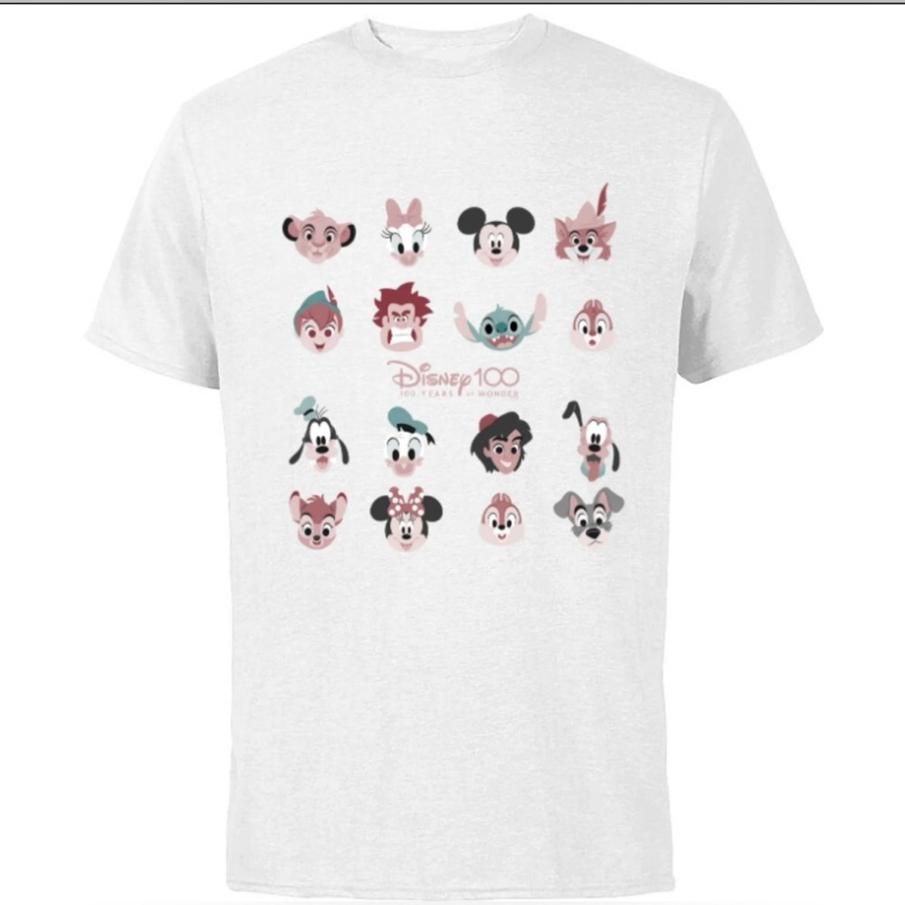 Disney 100 Years of Wonder Famous Faces Muted Cute D100 - Size M NWT